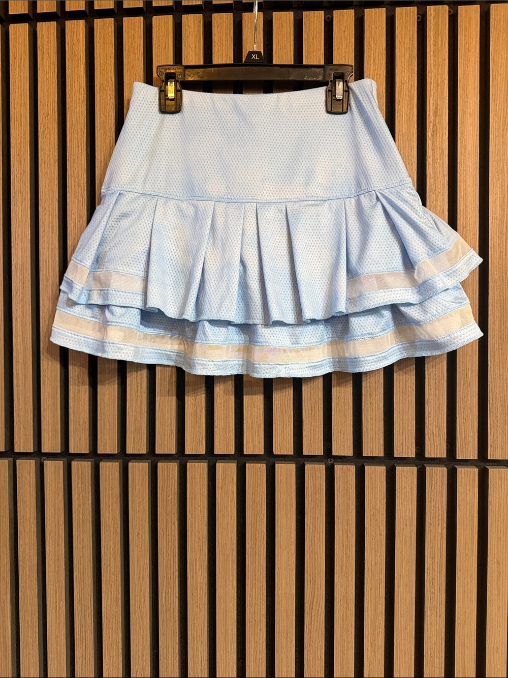 Lucky In Love Light Blue Ruffled Mini skirt